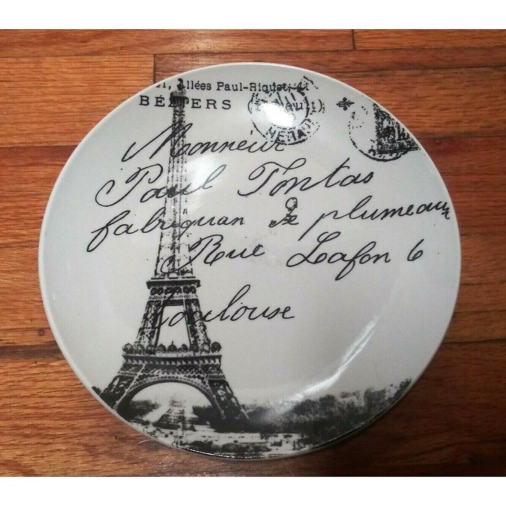 Certified International Tina Higgins Plate Souvenir France Eiffel tower RARE HTF